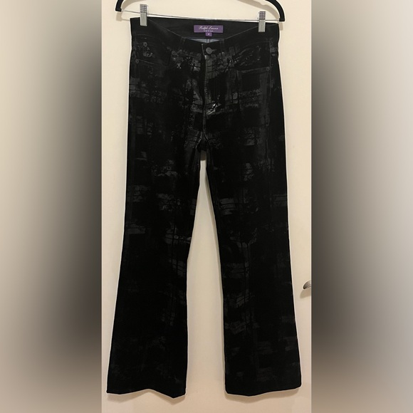 Ralph Lauren Purple Label Denim - Ralph Lauren Purple Label Black Velvet Flare Jeans Size 27